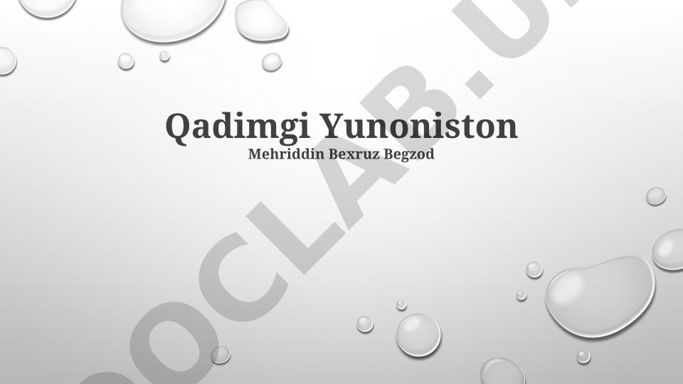Qadimgi Yunoniston geografiyasi, tarixi va madaniyati