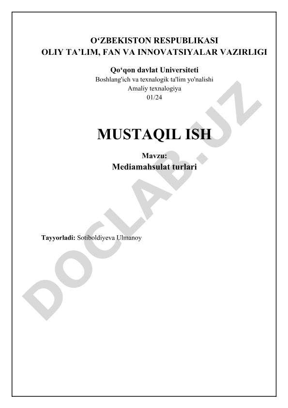 Mediamahsulat turlari