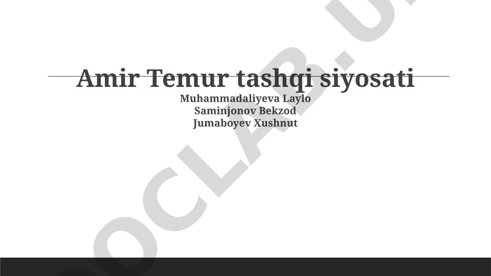 Amir Temur tashqi siyosati