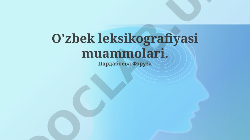 O'zbek leksikografiyasi muammolari