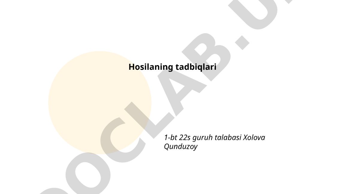 Hosilaning oziq-ovqat sanoati, chorvachilik va bioyoqilgʻi sifatida tadbiqlari