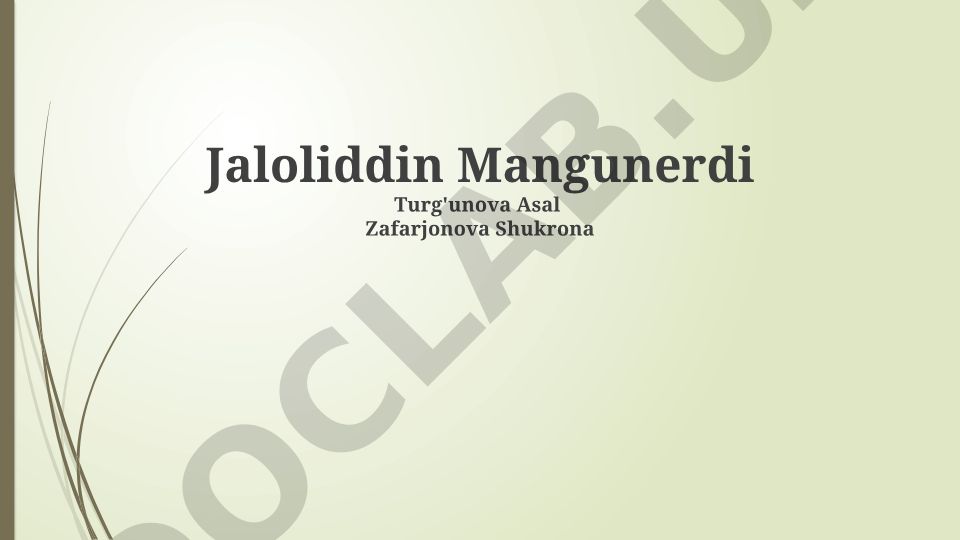 Jaloliddin Manguberdi hayoti va mo'g'ullarga qarshi kurash