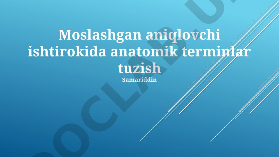 Anatomik terminlar tuzish va sifatlash tamoyillari
