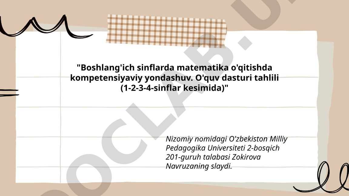 Boshlang'ich sinflarda matematika o'qitishda kompetensiyaviy yondashuv va o'quv dasturi tahlili