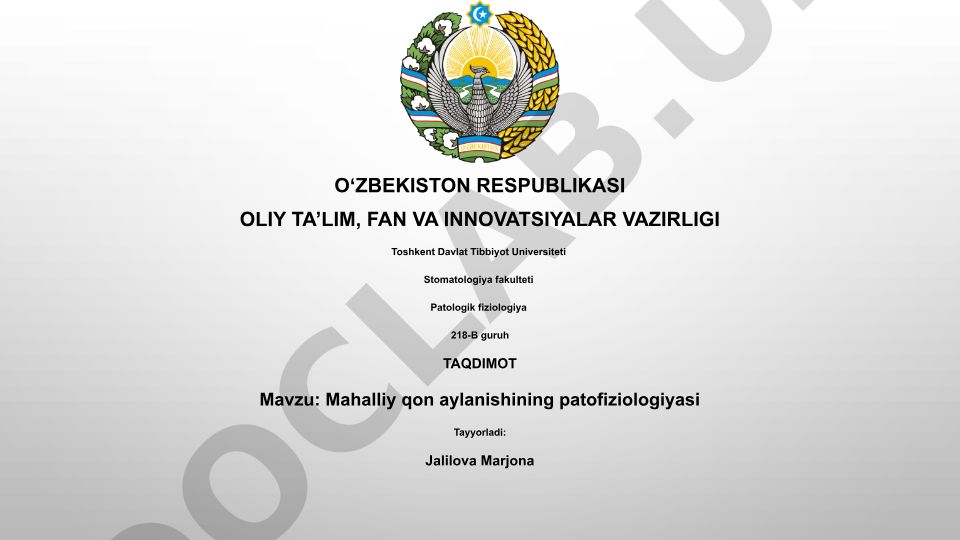 Mahalliy qon aylanishining patofiziologiyasi