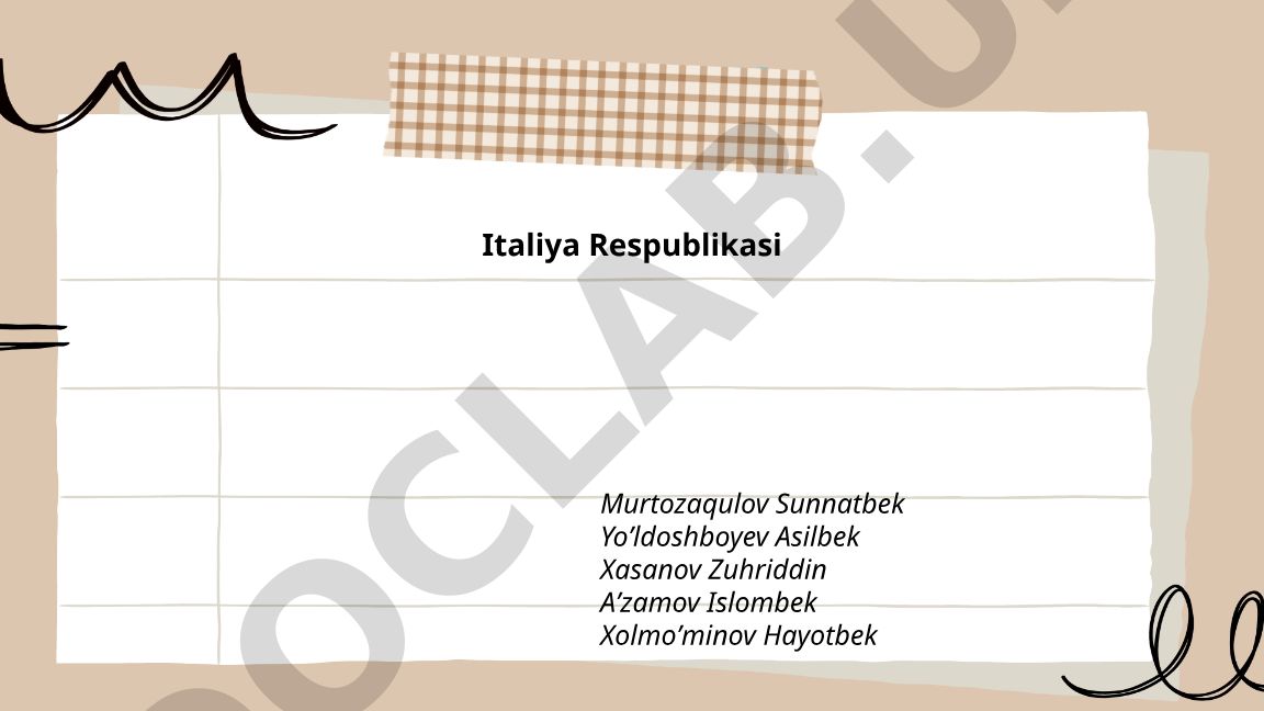 Italiya Respublikasi tarixi va siyosiy tizimi