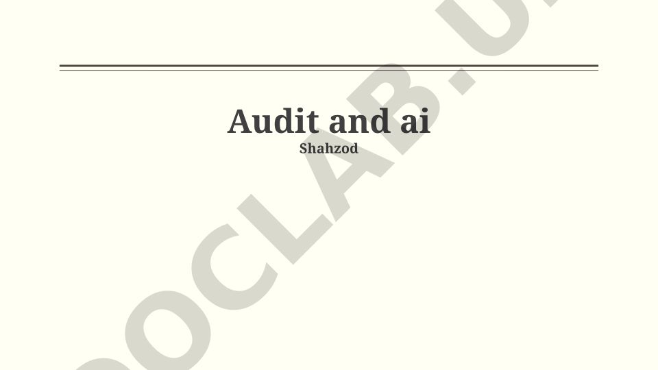 Auditda suniy intellekt texnologiyalari va amaliy qo'llanishi
