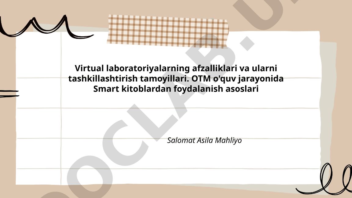 Virtual laboratoriyalarning afzalliklari va Smart kitoblardan foydalanish