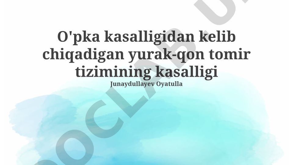 O'pka kasalliklarining yurak-qon tomir tizimiga ta'siri