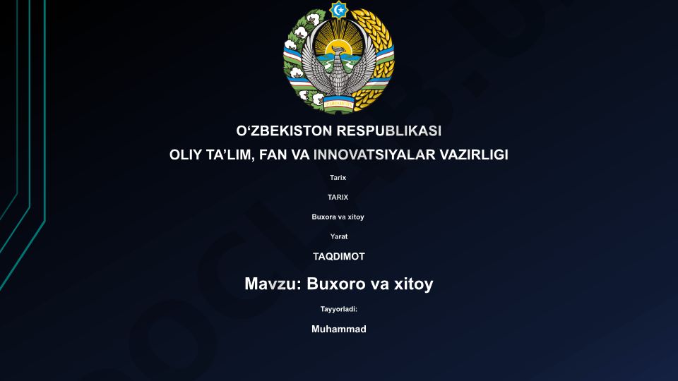 Buxoro va Xitoy tarixiy aloqalari
