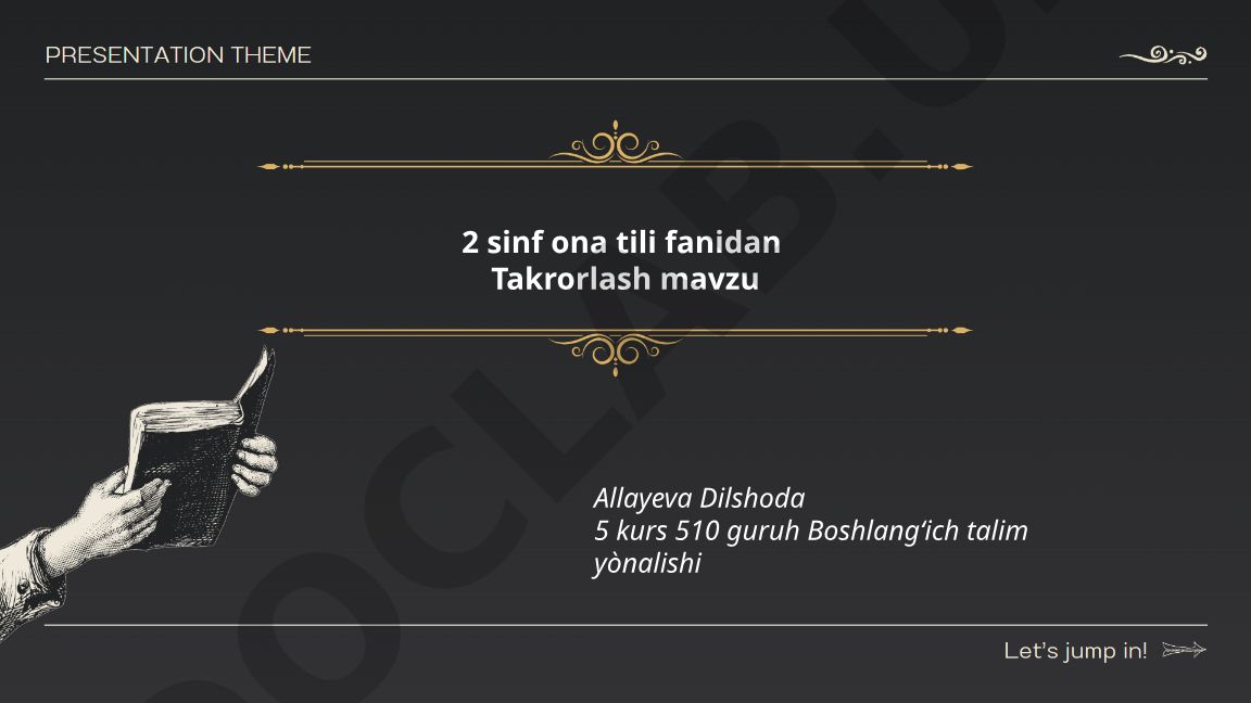 2-sinf ona tili fanidan takrorlash mavzusi