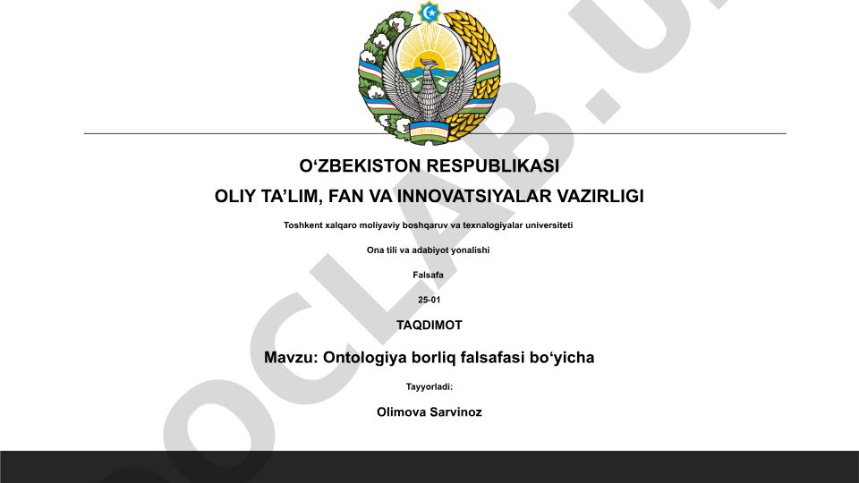Ontologiya borliq falsafasi