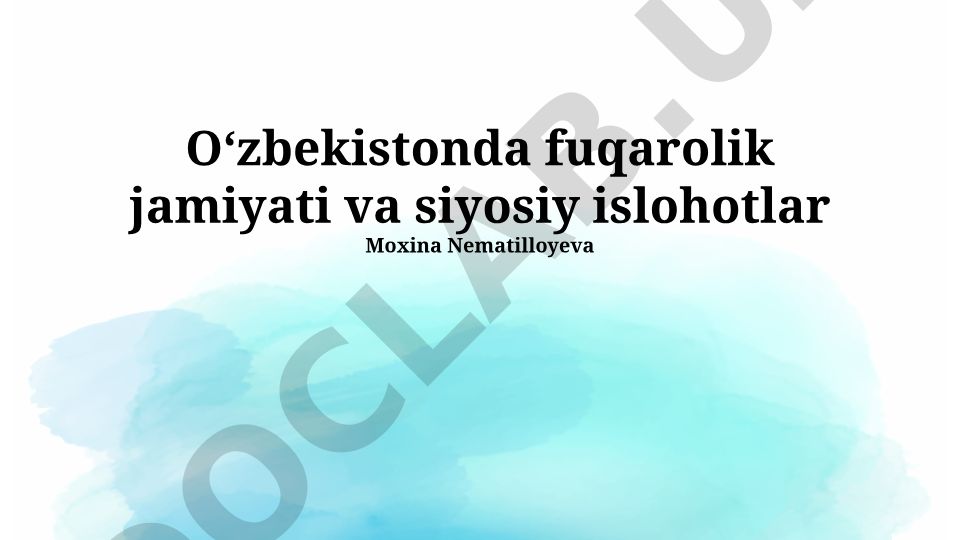 Oʻzbekistonda fuqarolik jamiyati va siyosiy islohotlar