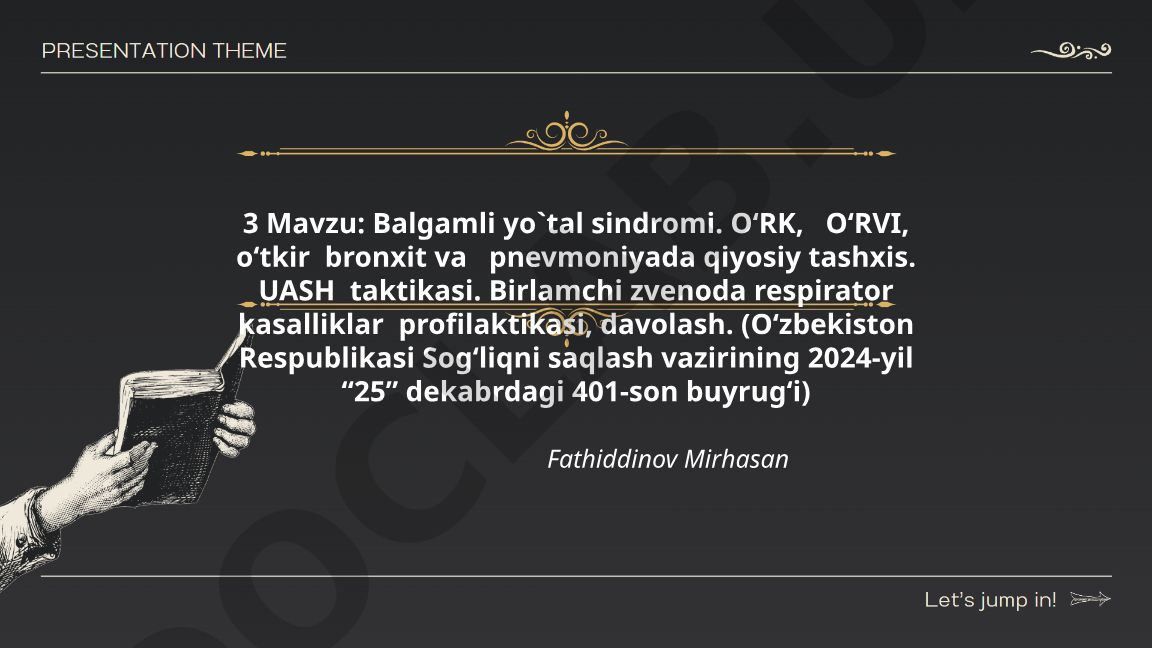 Balgamli yo'tal sindromi, O'RK, O'RVI, o'tkir bronxit va pnevmoniyada qiyosiy tashxis