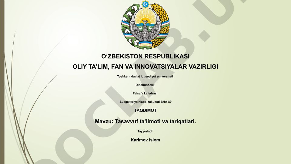 Tasavvuf ta'limoti va tariqatlari