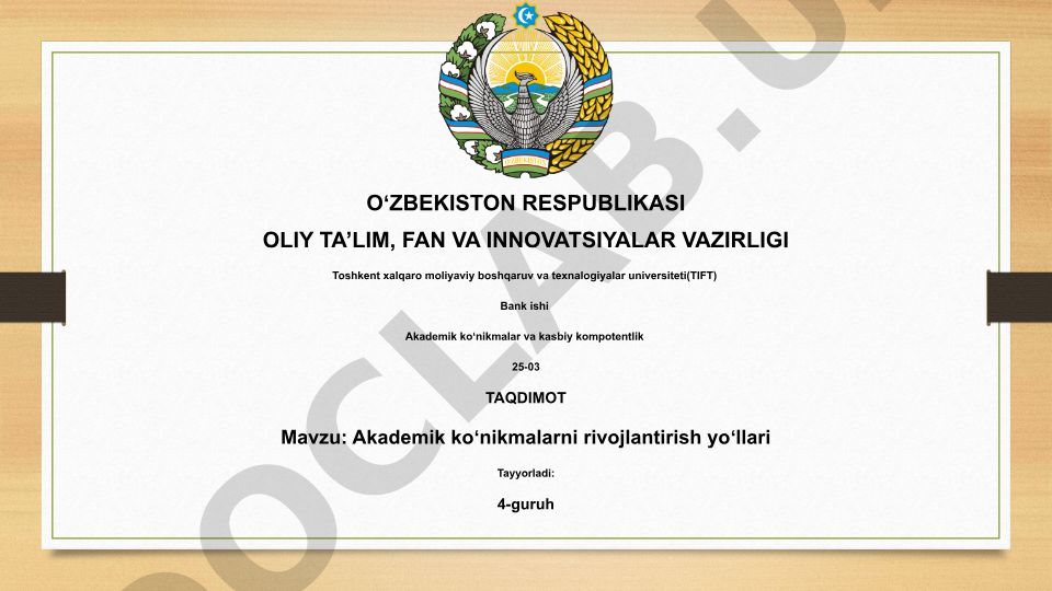Akademik ko'nikmalarni rivojlantirish yo'llari