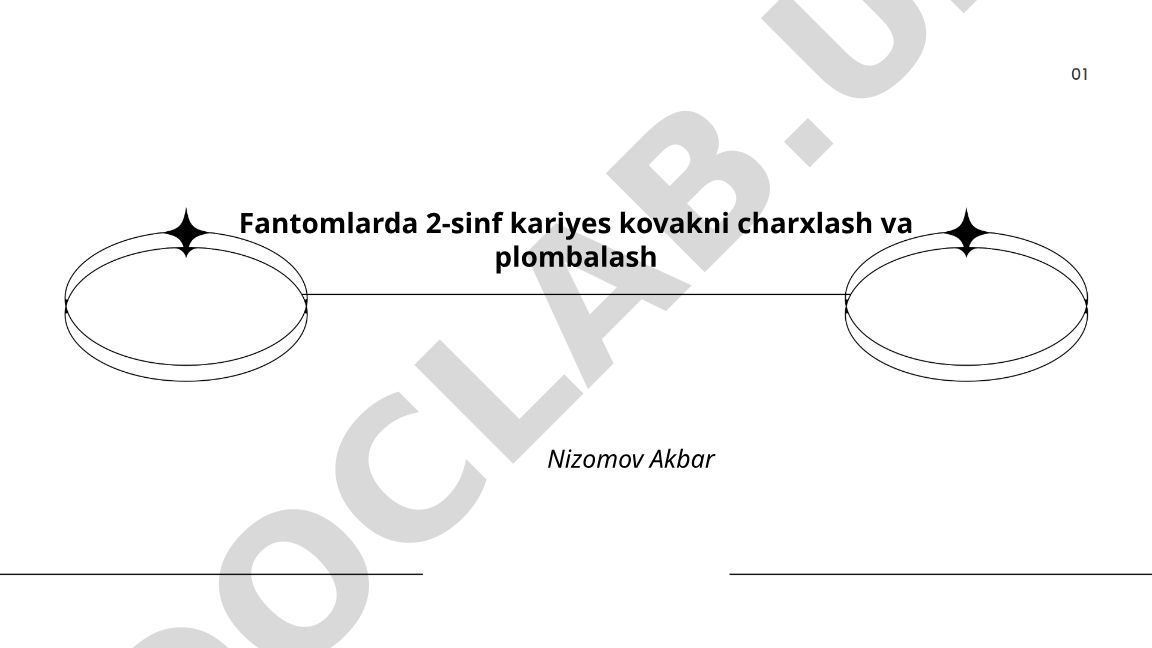Fantomlarda 2-sinf kariyes kovakni charxlash va plombalash