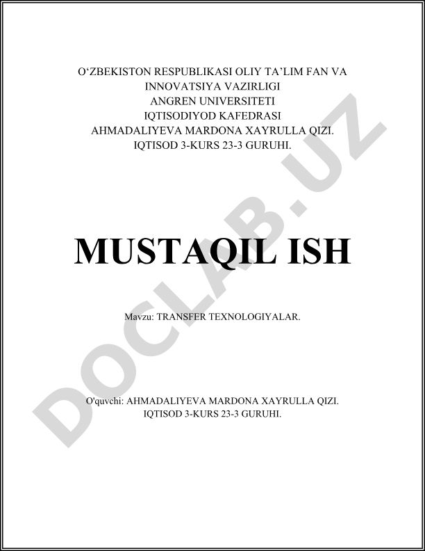Transfer texnologiyalari
