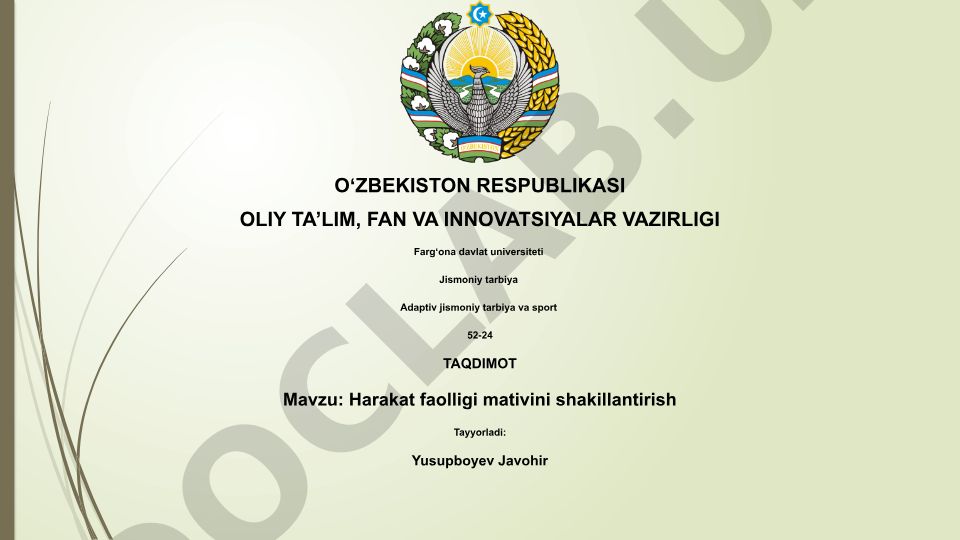 Harakat faolligi motivini shakillantirish