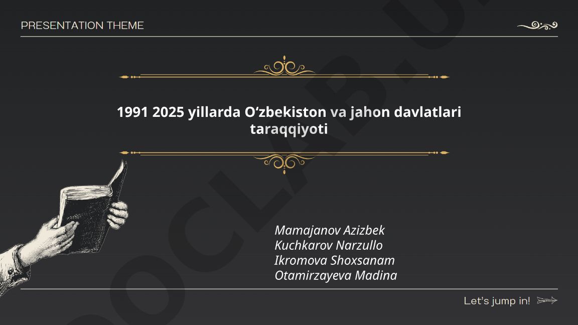 1991-2025 yillarda Oʻzbekiston va jahon davlatlari taraqqiyoti