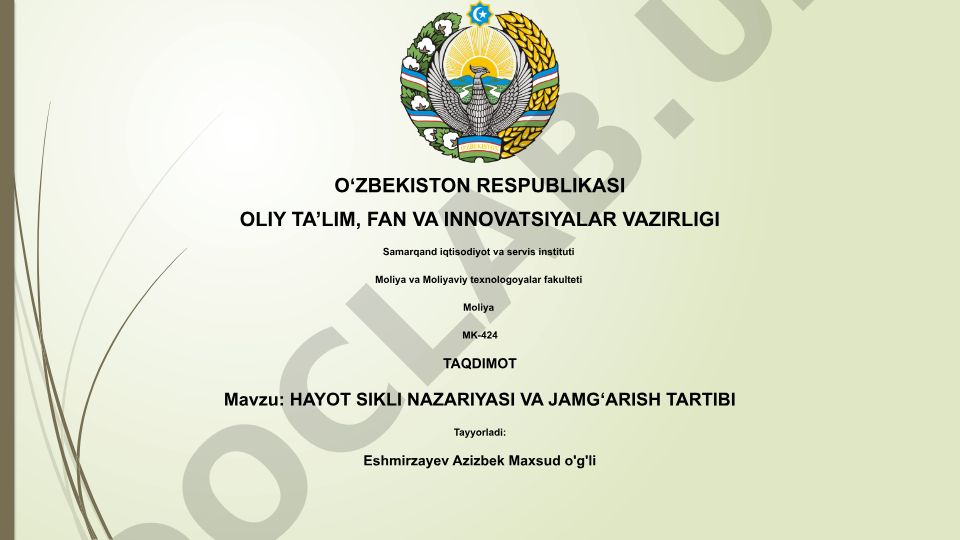 Hayot sikli nazariyasi va jamg'arish tartibi