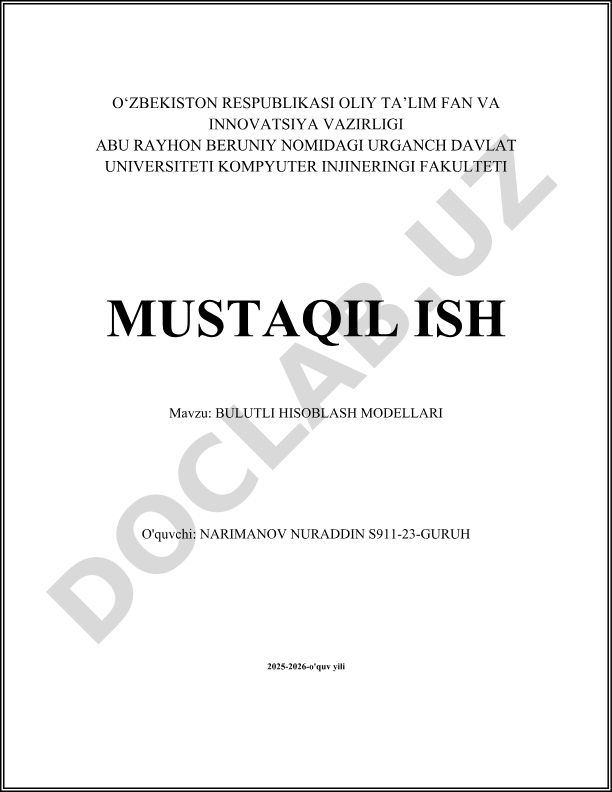 Bulutli hisoblash modellari