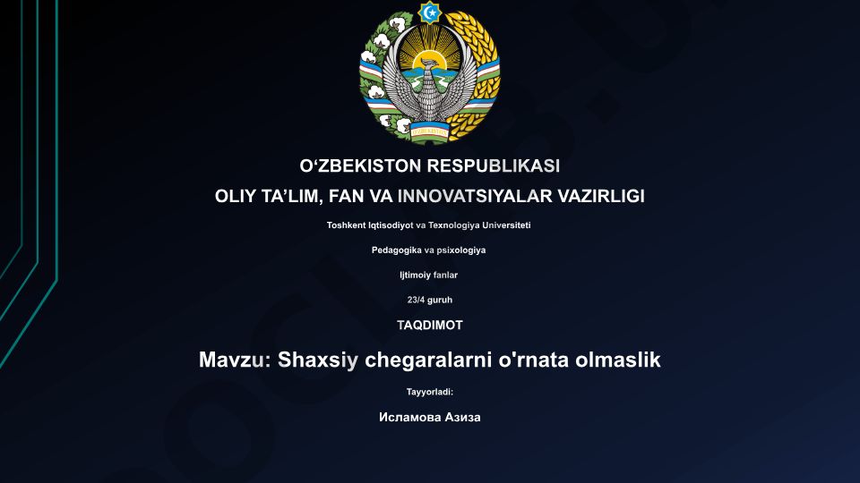 Shaxsiy chegaralarni o'rnata olmaslik