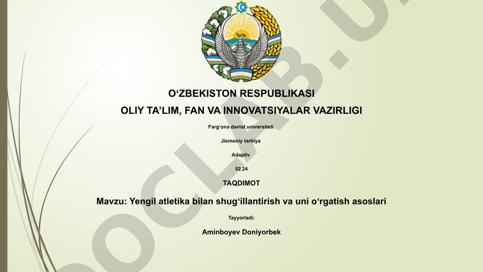 Yengil atletika bilan shugʻillantirish va uni oʻrgatish asoslari