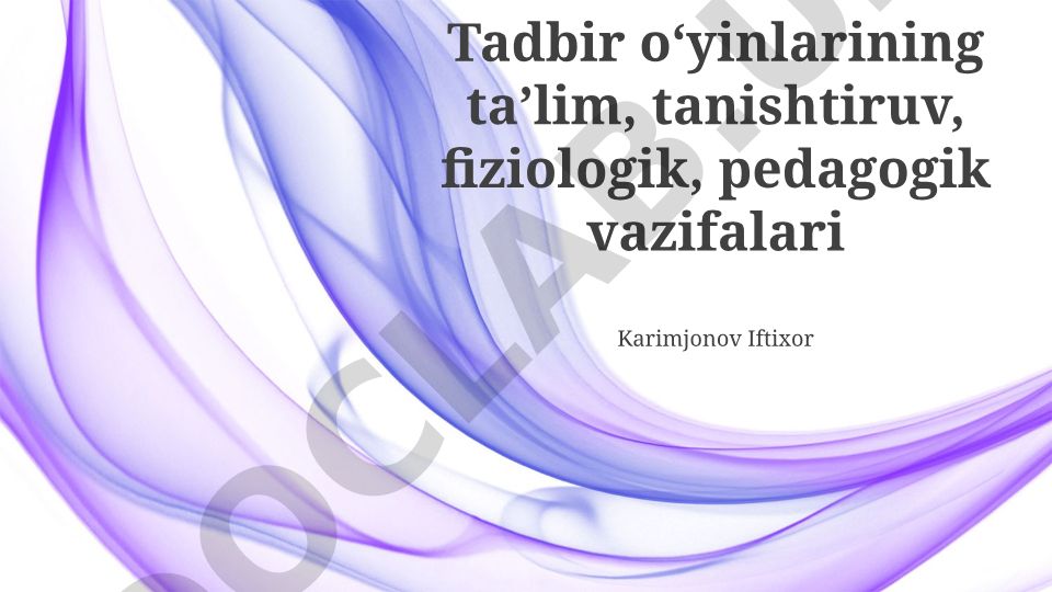 Ochiq havoda o'yinlarning ta'limiy, fiziologik va pedagogik vazifalari