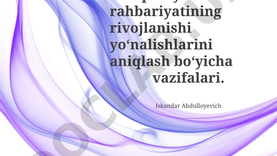 Kompaniya rahbariyatining rivojlanish yo'nalishlarini aniqlash
