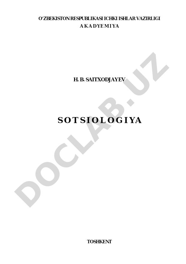 Sotsiologiya fanining rivojlanishi va huquq sotsiologiyasi