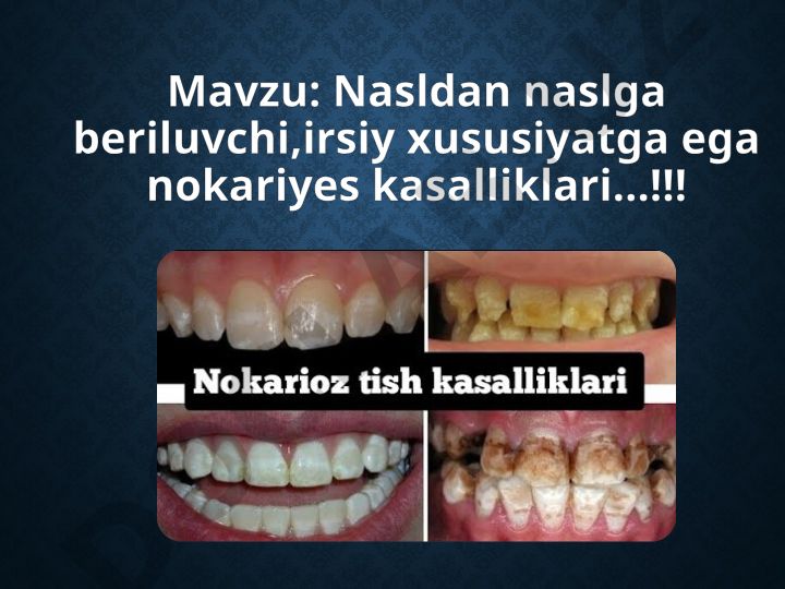Nasldan naslga beriluvchi, irsiy xususiyatga ega nokariyes kasalliklari