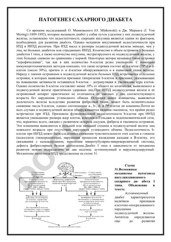 Патогенез сахарного диабета