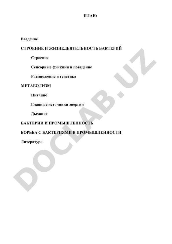 Строение и жизнедеятельность бактерий