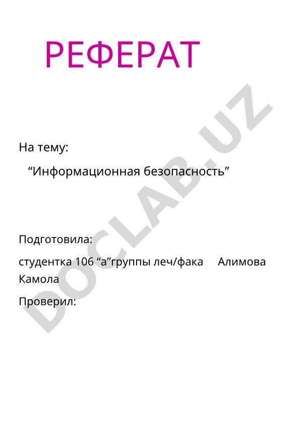Информационная безопасность