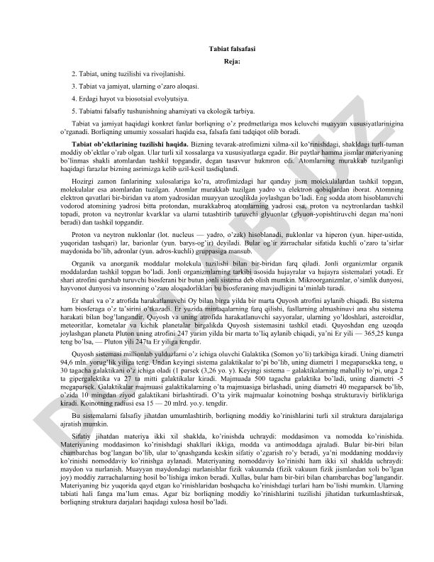 Tabiat falsafasi: tuzilishi, rivojlanishi va jamiyat bilan aloqasi