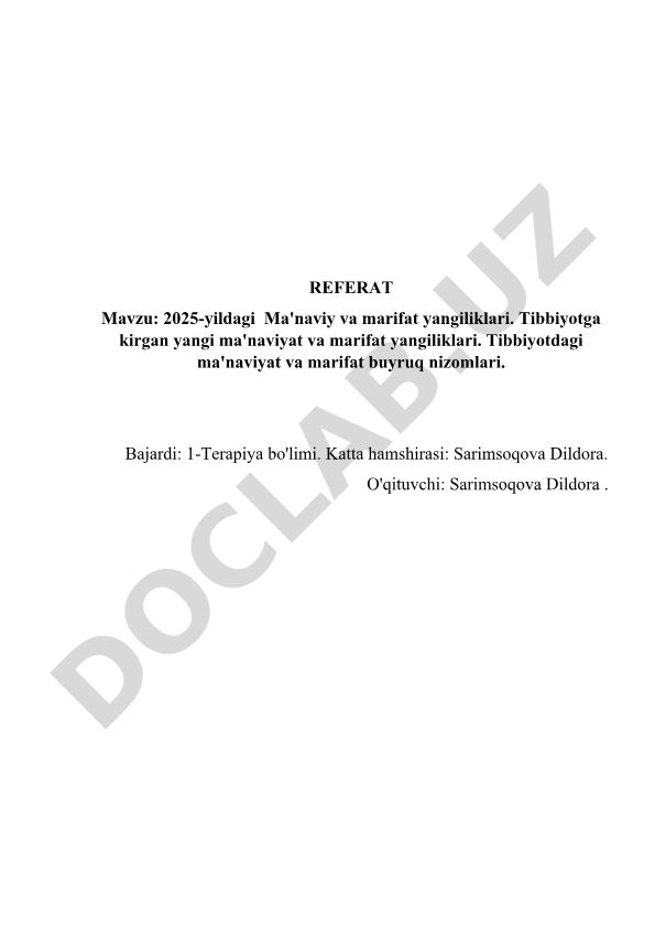 2025-yildagi Ma'naviy va marifat yangiliklari