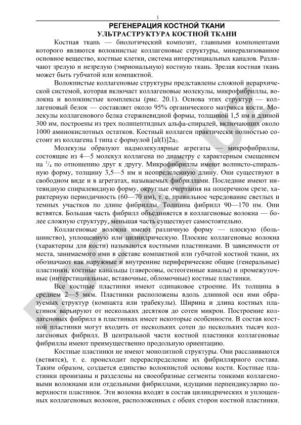 Регенерация костной ткани и её ультраструктура