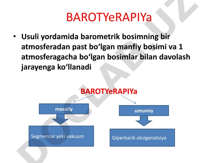 Baroterapiya va ultratovush bilan davolash usullari