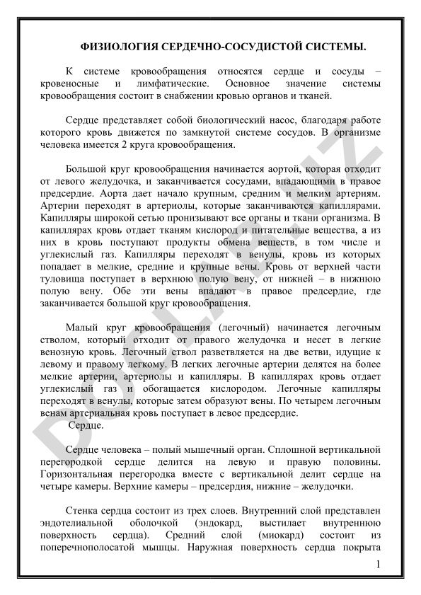 Физиология сердечно-сосудистой системы