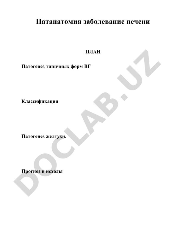 Патогенез и патанатомия вирусных гепатитов