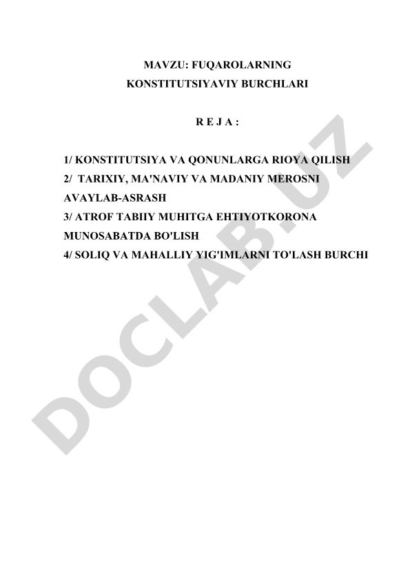 Fuqarolarning konstitutsiyaviy burchlari