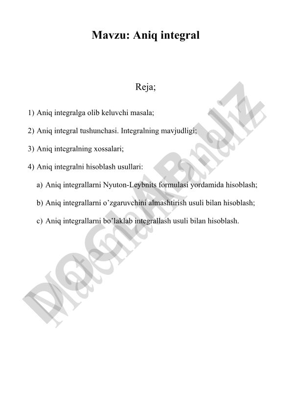 Aniq integral