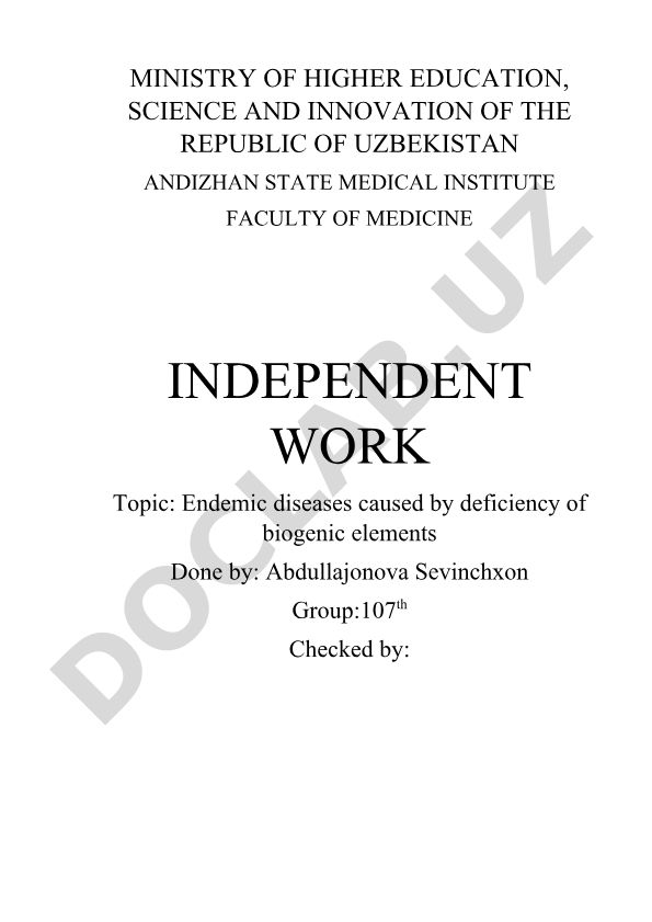 Endemic diseases caused by deficiency of biogenic elements