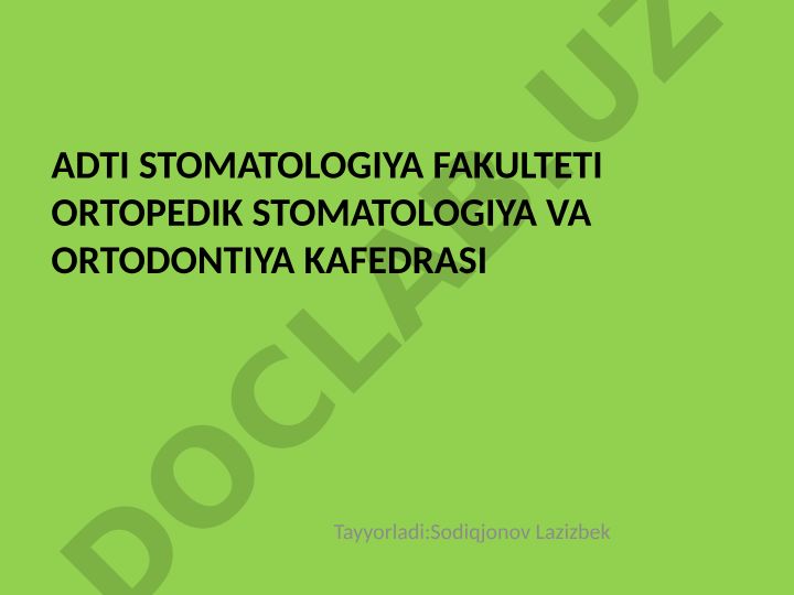 Ikki qavatli tish protezlarini qo‘llash va ularga bo‘lgan ko‘rsatmalar