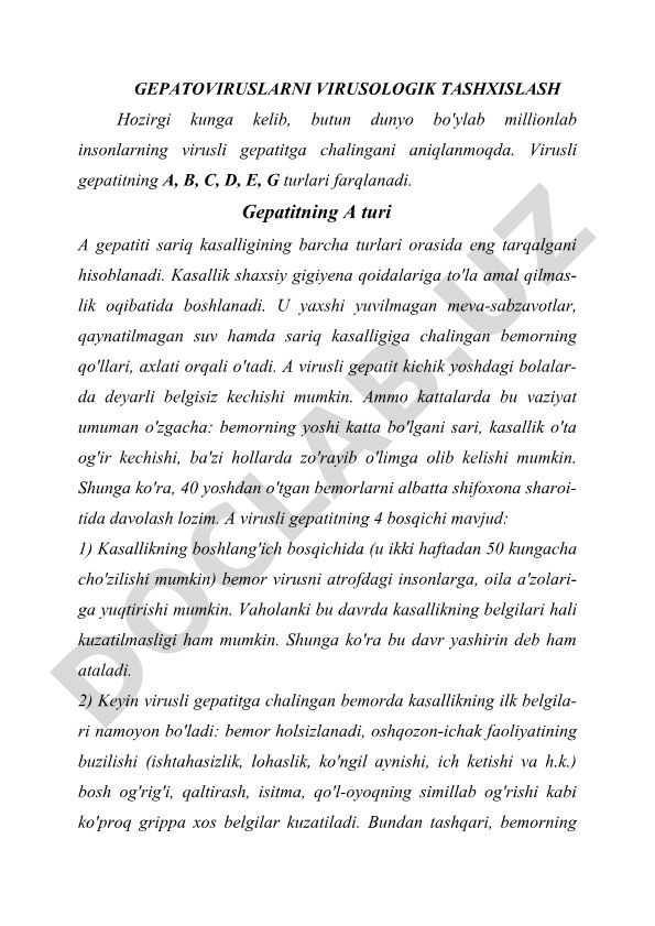 Gepatoviruslarni virusologik tashxislash