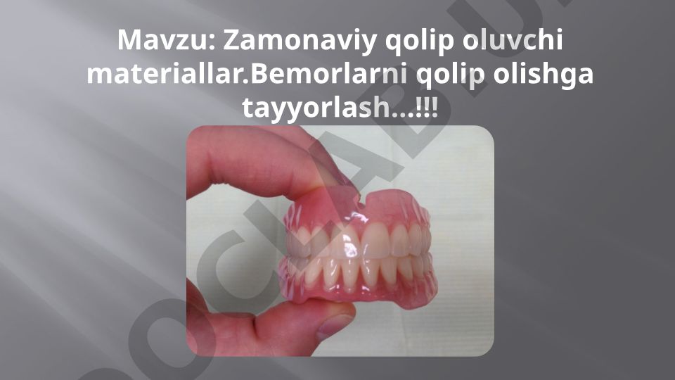Zamonaviy qolip oluvchi materiallar