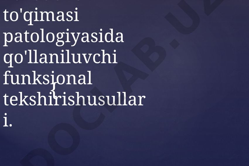 Parodont to'qimasi patologiyasida funksional tekshirish usullari