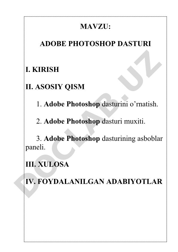 Adobe Photoshop dasturi