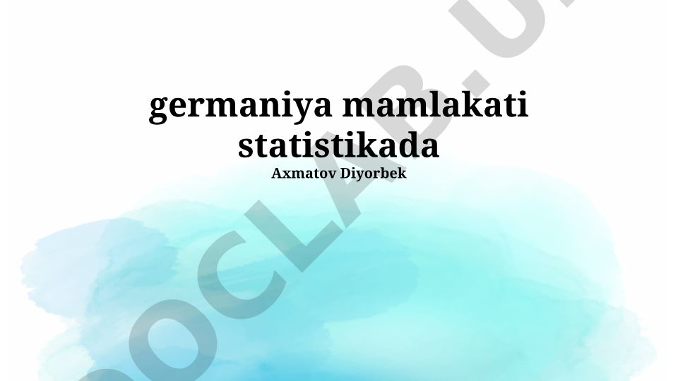 Germaniya davlat statistikasi: asosiy ko'rsatkichlar va tahlillar